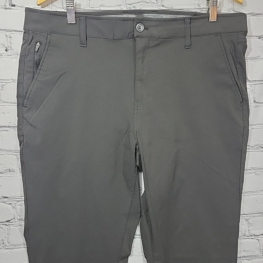 Weatherproof Vintage Mens Tech Pant Dark Gray Straight 5 Pocket 40x32 Nylon Flex
